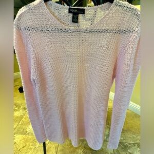 Vtg Valerie Stevens Light Pink Crew Neck Sweater